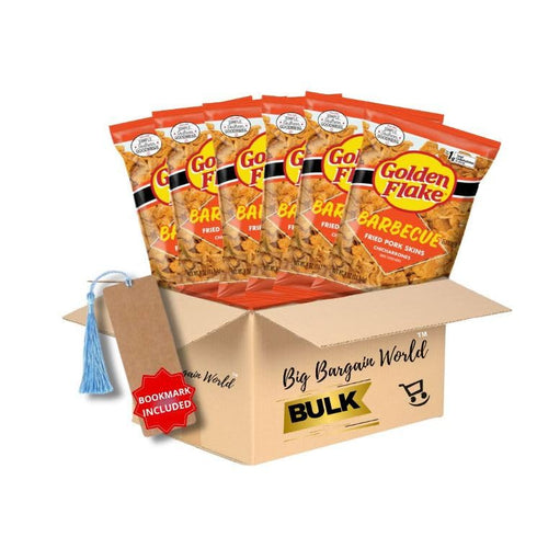 Big Bargain World BBQ Flavored Pork Skins, 6 Bags, 4 Ounces Each, Crunchy Protein Snack