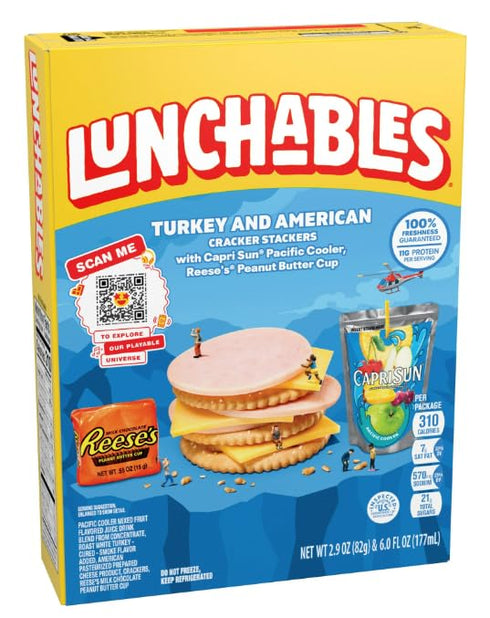 Pack, 4 Lunchables Turkey/American & Ham/American Cracker Stackers Variety pk