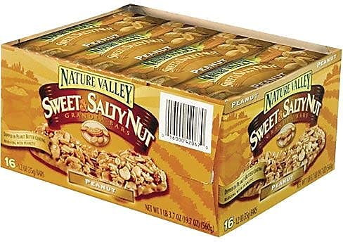SN42067 1.2oz, 16/BX, Nature Valley Nut Granola Bars, Sweet/Salty, Peanut