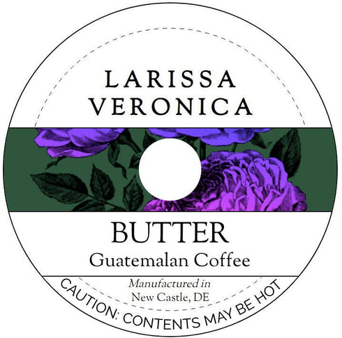 Larissa Veronica Butter Guatemalan Coffee (Single Serve K-Cup Pods) (Gourmet, Naturally Flavored, Whole Coffee