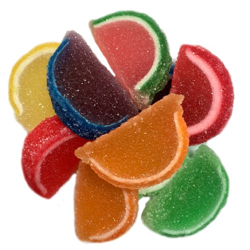 OliveNation Mini Fruit Jelly Slices, Assorted Colors and Flavors, Fun and Delicious