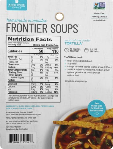 Frontier Soups Homemade In Minutes Soup Mix, South of The Border Tortilla, 4.5 oz
