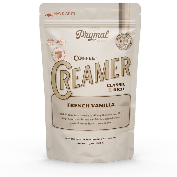 PRYMAL Coffee Creamer - Keto, Non Dairy, Sugar Free (French Vanilla) Natural,