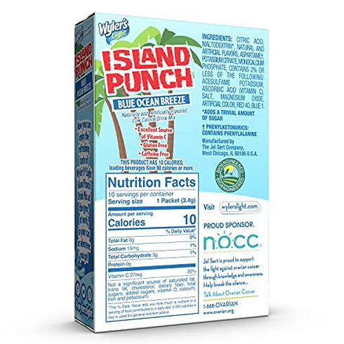 10 (Pack 12) Wyler's Light Island Punch, Blue Ocean Breeze, CT