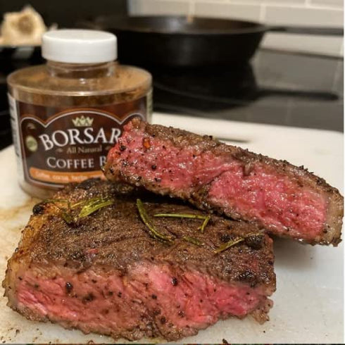 Borsari Coffee Rub Seasoning, Gourmet Rib Rub with Coffee Spices and Cocoa, All Natural, 3.5 oz