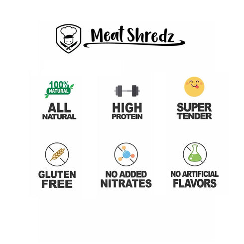4 Pack) Backpacking Meat Shredz - Premium Dried Pulled Pork (Sriracha Flavor, | Gluten Free | High Protein & Low Sugar