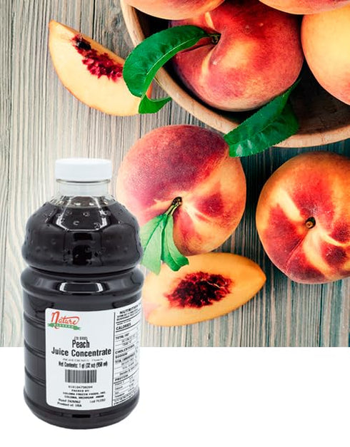 100% 1 (1/32 oz Nature Blessed Pure Peach Fruit Juice Concentrate - Quart fl bottle), Excellent for Wine Making
