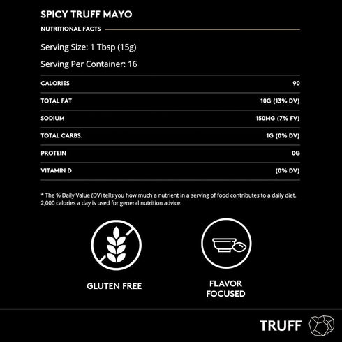 8 (Pack 2) TRUFF Black Truffle Infused Spicy Mayonnaise, FL