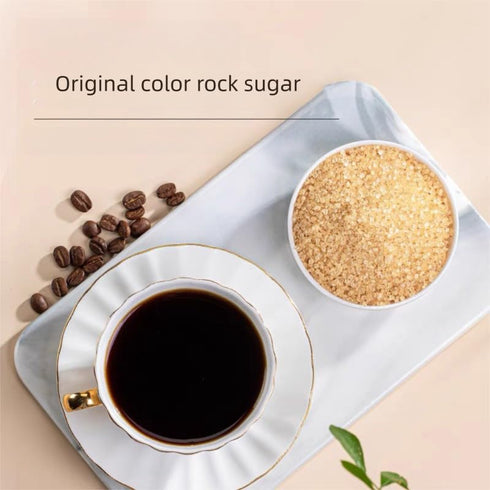 MOORCHOCO 8.81oz) Natural Amber Hue sugarcane Rock Sugar Crystals for Tea and Coffee, Dissolves Quickly, Vegan