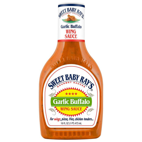 16 Oz (Pack 2) Sweet Baby Rays Garlic Buffalo Wing Sauce, Fl