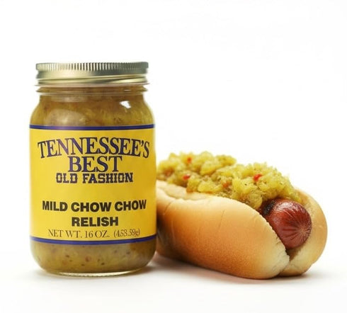 Tennessees Best Mild Chow Chow Relish Southern Sweet & Tangy Pickled Vegetable Relish, Small Batch, No Preservatives