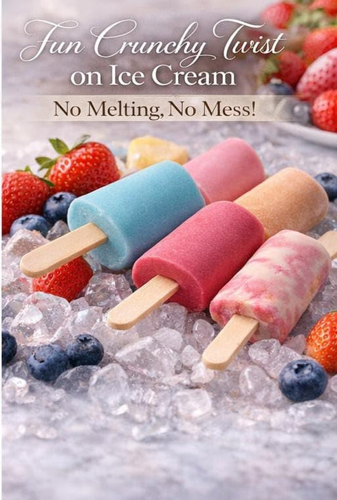 Generic 8 Freeze Dried Mini Ice Cream, Ecuadorian, Mini Popsicles, Assorted Flavors