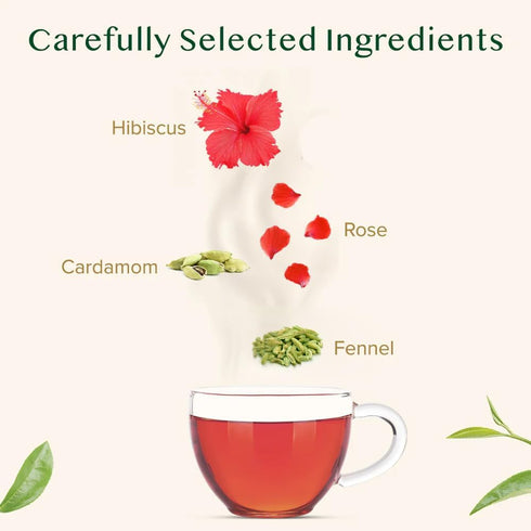 VAHDAM Hibiscus Rose Tea Bags - 100% Whole Hibiscus Flowers Herbal Tea Bags (100 Count) with Rose, Chamomile & Spices