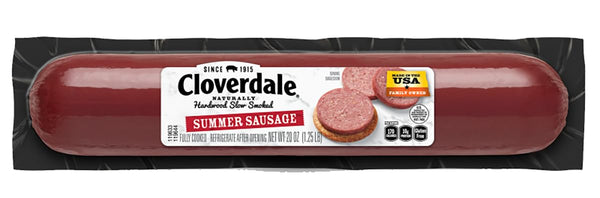Cloverdale Cracker Size Summer Sausage 20 Ounce Gluten-Free, No Added MSG Summer