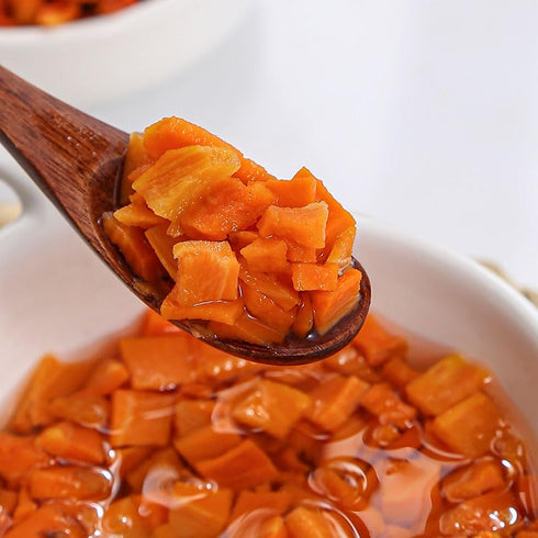 HUANYOUREN 500g (17.63oz.) Dried carrots Dehydrated diced carrots and dried vegetables Air-dried vegetable soup Camping