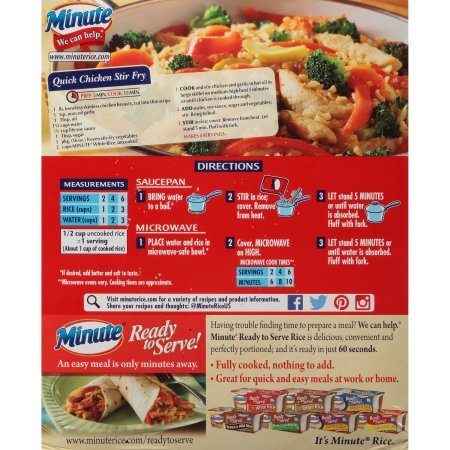 Minute Rice 72oz (3 Pack) Minute Instant Enriched Long Grain White Rice