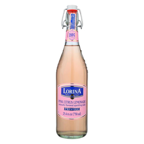 Lorina Sparkling Soda Water Pink Lemonade Flavor, Prestige Collection (25.4oz, 3-Pack) Naturally Flavored