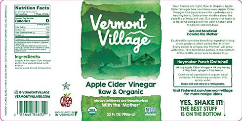 Vermont Village 32 oz Vinegar Apple Cider Organic