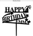 Gamer Control Boy Birthday Cake Toppers Custom Cake Topper for Anniversary Birthday Decor Black Acrylic Happy Birthday