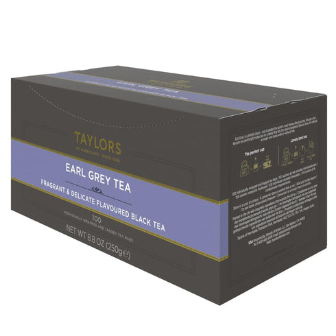 100 Count (Pack 1), 100 Taylors of Harrogate Earl Grey, Black Tea, Individually Wrapped Bags, of Fragrant, Delicate