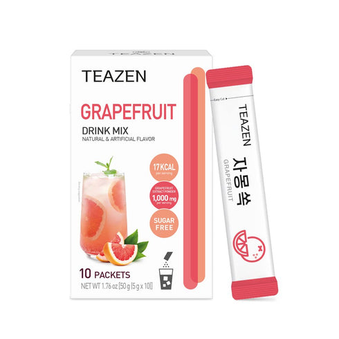 TEAZEN Grapefruit Tea Powder, Sugar Free, Hibiscus and Green Tea, Powdered Mix