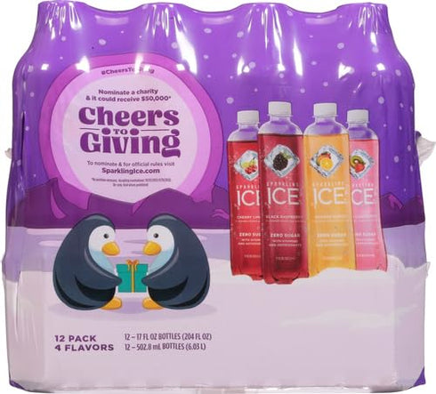 Pack, 17 oz, 12 count (Pack 2) Sparkling Ice Purple Variety Flavored Water, Zero Sugar, with Vitamins and Antioxidants