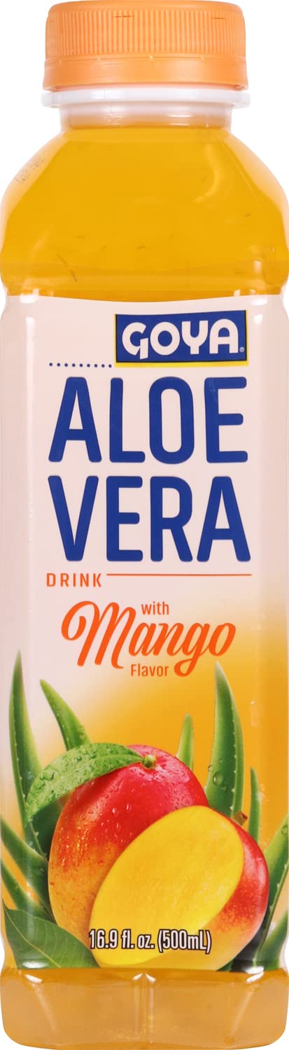 16.9 Oz (Pack 12) Goya Foods Aloe Vera Drink With Mango Flavor, Fl