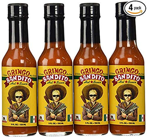 Gringo Bandito Hot Sauce, Original Red, 5 Ounce, Pack of 4