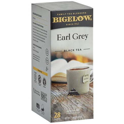 28-Count (Pack 6) Bigelow Earl Grey Tea Bags Boxes of Black Tea Bags with Oil of Bergamot All Natural Gluten Free Rich