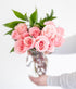 Dozen From You Flowers - One Light Pink Roses with Glass Vase | Fresh Flower Bouquets for Mother's Day, Birthday