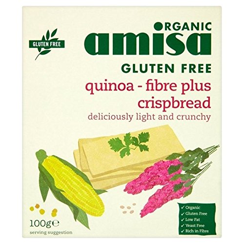 Amisa Organic Gluten Free Quinoa Fibre Plus Crispbread 100g - Pack of 2