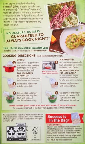 12-Ounce Success Boil-In-Bag Quinoa, Quick Tri-Color Quinoa, Box