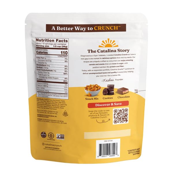KD Chocolates 24 oz Catallina Crunch Keto Friendly Cinnamon Toast Cereal