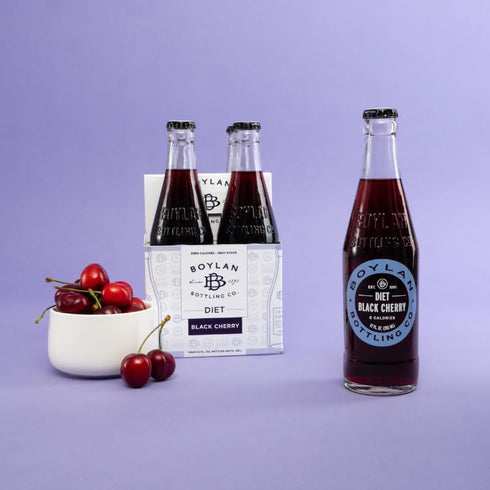 12oz (12 Pack, Boylan Bottling Craft Diet Black Cherry Soda Glass Bottle Diet Black Cherry)