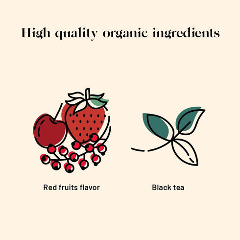 Kusmi Tea - Organic Black Tea with Four Red Fruits - Loose Leaf Tea in Tin Box of 3.5 oz - Flavored with Strawberries,