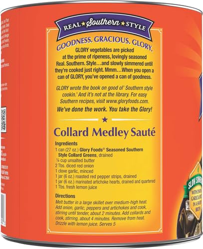 Glory Foods 27 oz Seasoned Southern Style Collard Greens