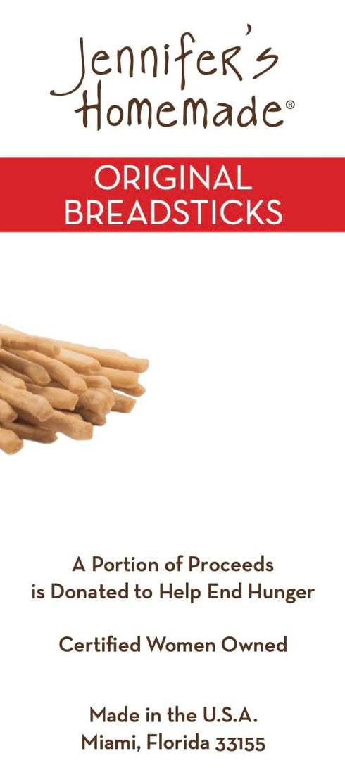 5 OZs JENNIFERS HOMEMADE Original Breadsticks, VEGAN All Natural, Made with extra virgin olive oil, Crunchy