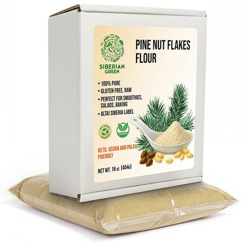 Siberian Pine Nut Flakes Flour Cedar Kernel Powder 454g (16 oz) Wild