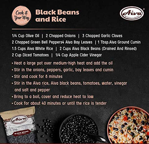 10 LB Aiva Black Beans | Frijoles Negros | Natural | Non GMO