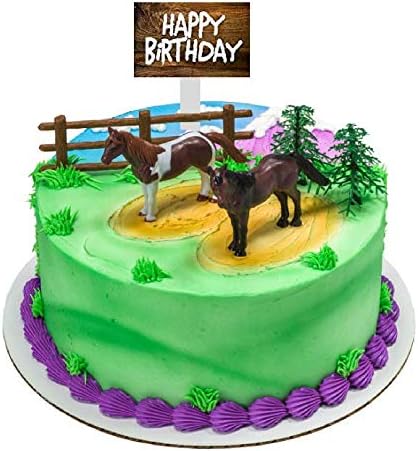 Mini Cake/Food/Cupcake/Appetizer/Desert Decorating Topper Decorations (Horses & Fence)
