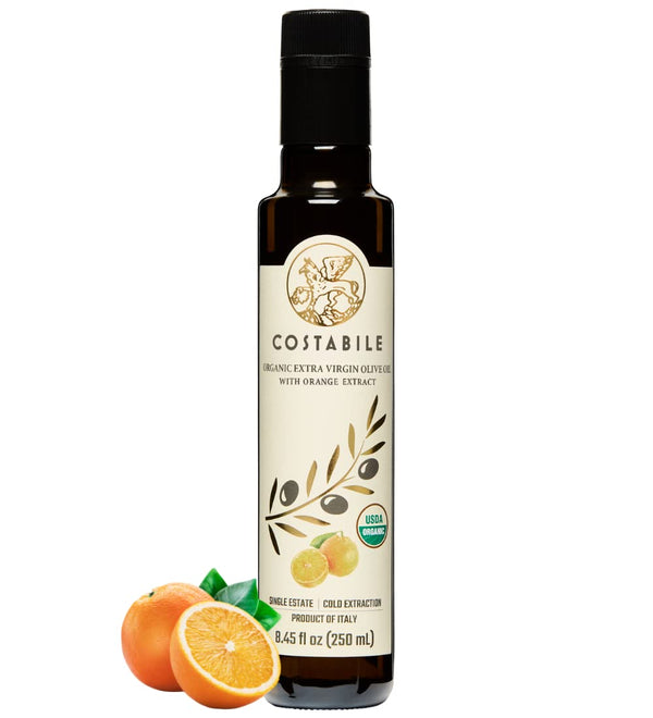 Costabile Orange Infused Olive Oil, Extra Virgin Organic from Italy. Polyphenol rich