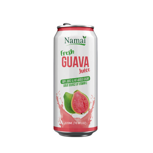 100% Pack 24 Namai All Natural Pure Guava Juice, No Added Sugar, No Preservatives