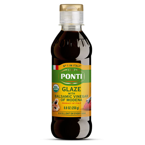 Ponti Organic Glaze with Balsamic Vinegar of Modena, Grape Must Italian Organic