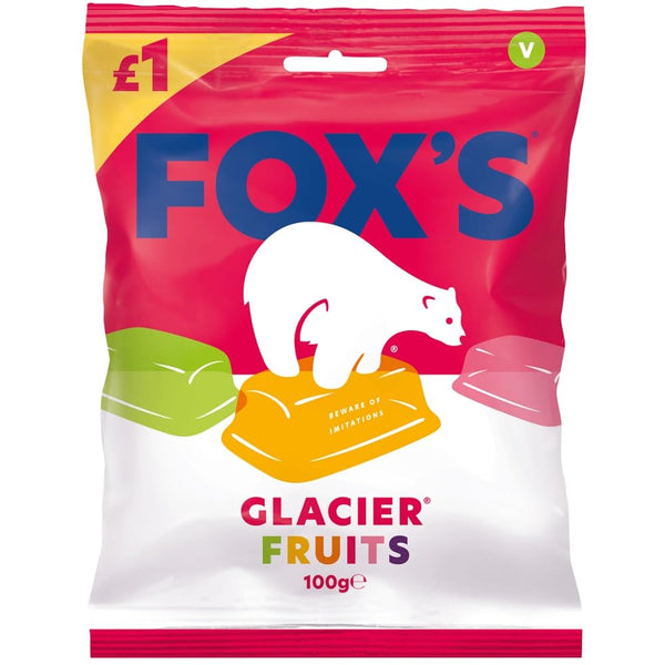 Fox's Foxs Glacier Fruits Bag, 3.52oz (100g) Pack of 3