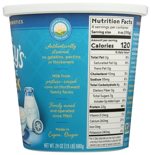 Nancy's Yogurt 24 Nancys Yogurt, Yorcurt Greek Non Fat Plain Organic, Ounce