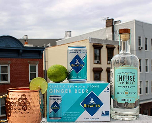 7.5oz, 24 Ginger Beer, Regatta Craft Mixers, Premium Ginger Beer, All-Natural Ingredients, Non-GMO, Case of Sleek Cans