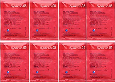 Safale US-05 Dry Yeast, 11.5 g (Pack of 8) Limited Edition