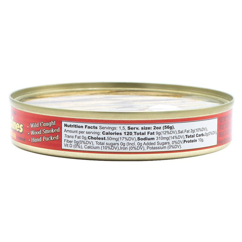 4.23 Oz Pack 12 MW Polar Brisling Sardines, Smoked In Olive Oil,