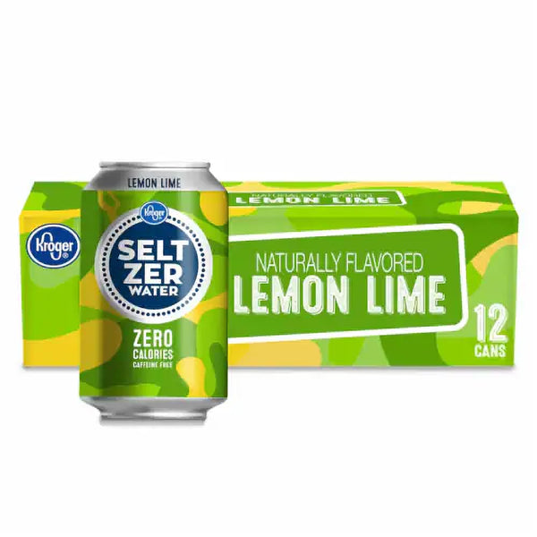 generic Lemon Lime Seltzer Kroger Water Can 2 12pks (24 cans)