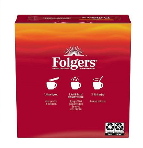24 Packets (2 Count) Folgers Classic Roast Instant Coffee Single Serve